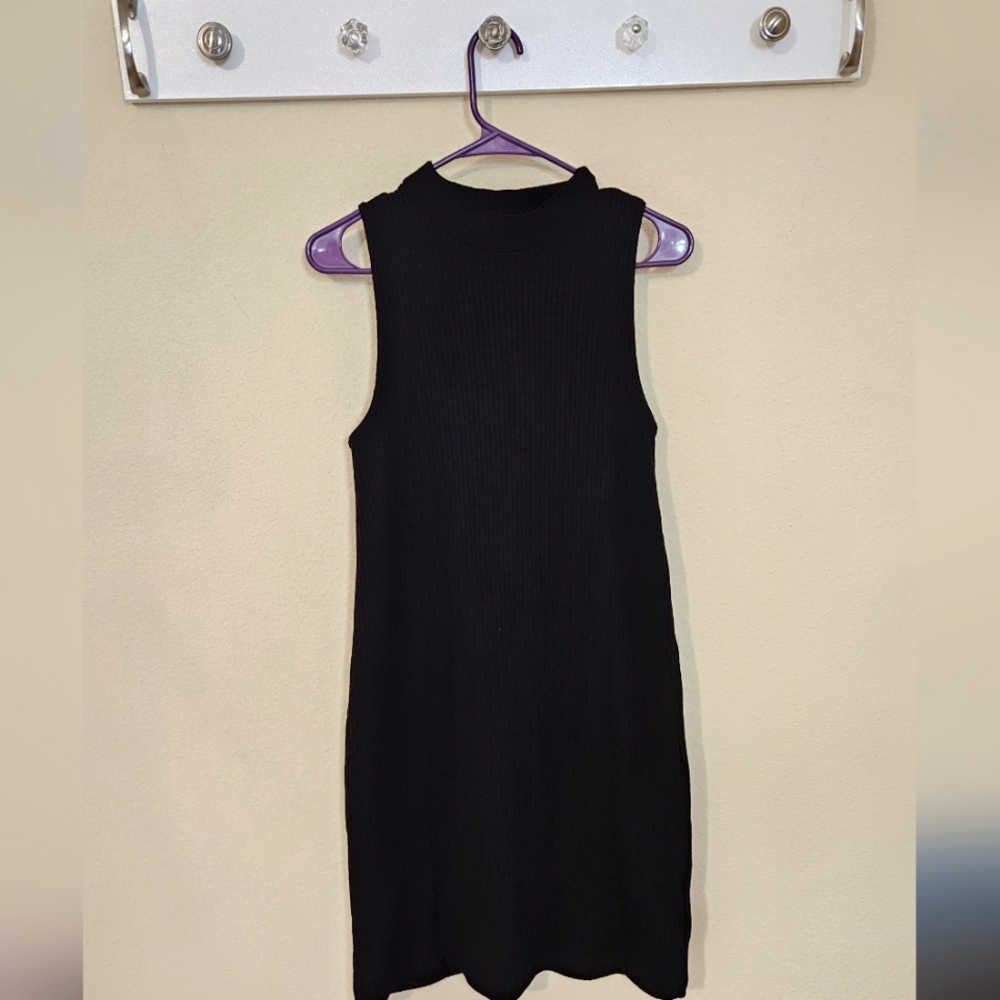 Old Navy Womens Black Sleeveless Ribbed Dress Size L